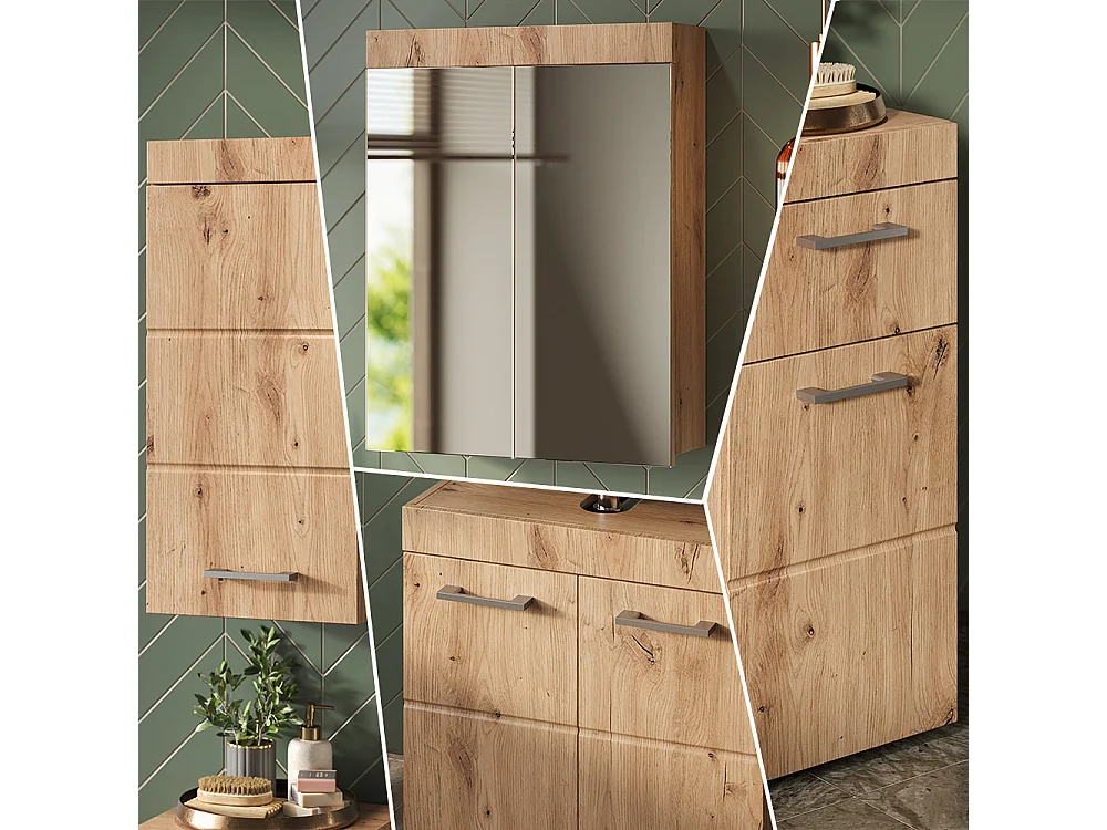 Badkamermeubel set eiken wotan 60x34x56 luna