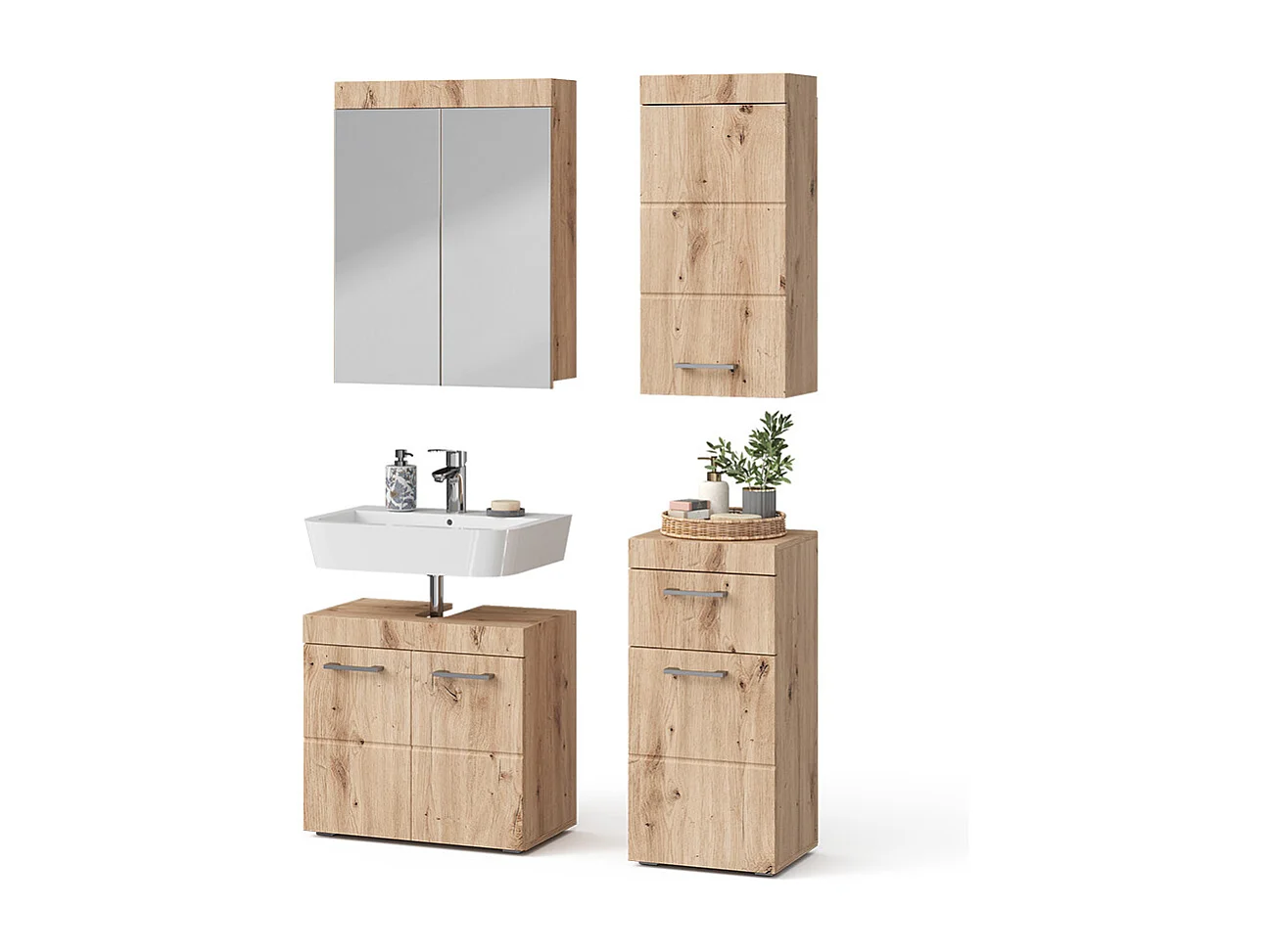 Badkamermeubel set eiken wotan 60x34x56 luna