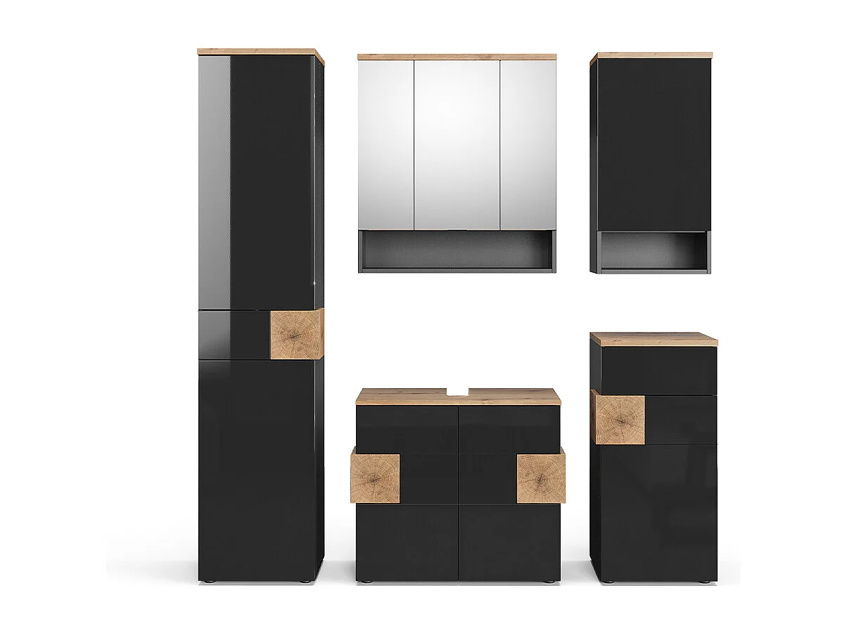 Set di mobili da bagno antracite 73x37x64 eden