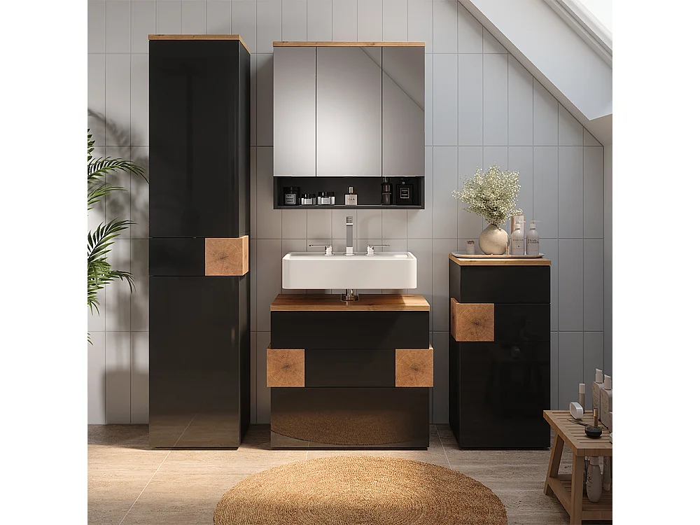 Zestaw mebli łazienkowych antracyt 73x37x64 eden