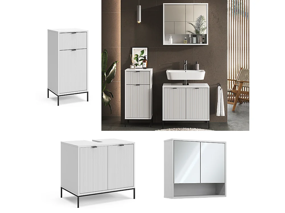 Set di mobili da bagno bianco 70x45x63 eliza