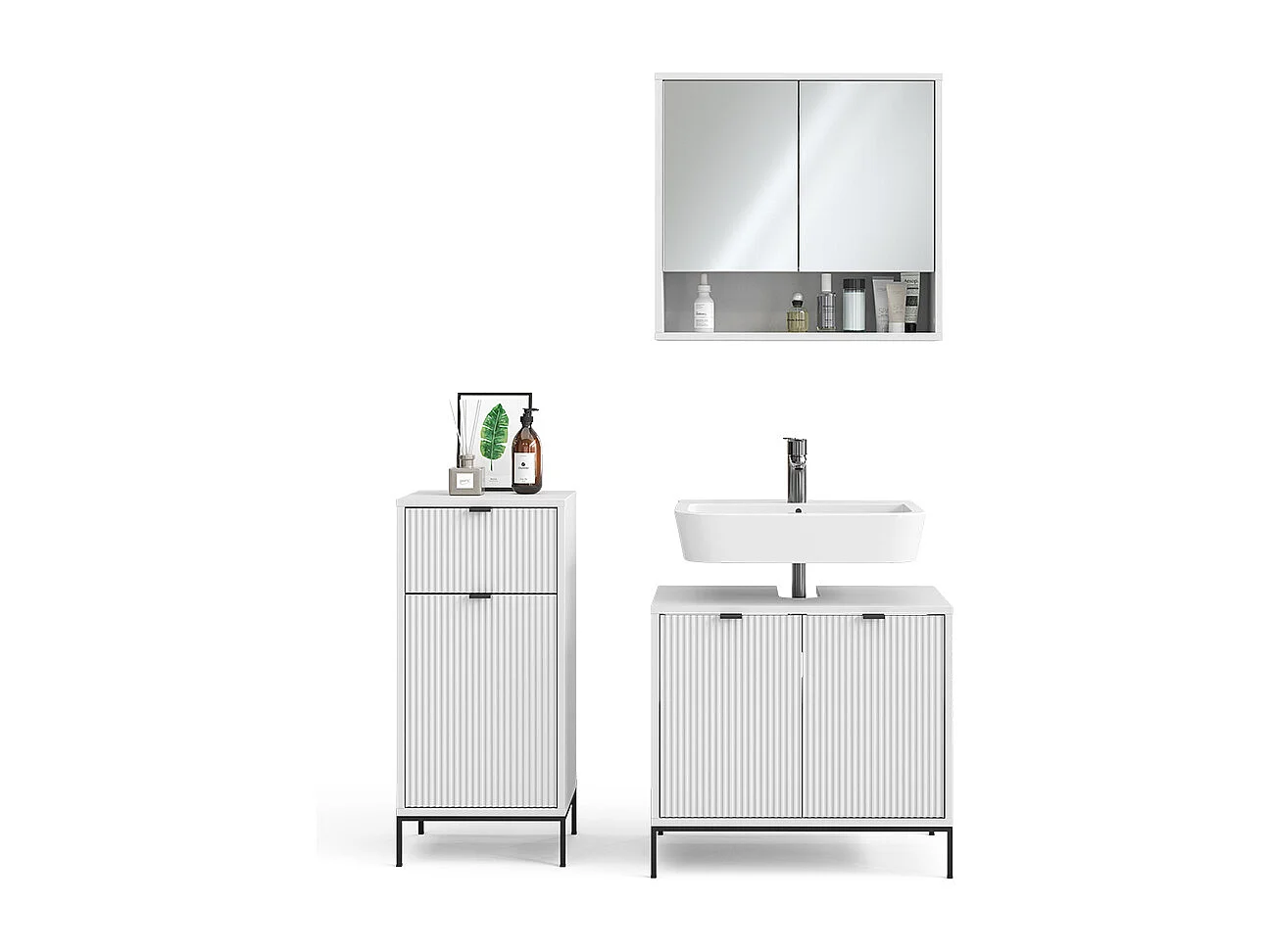 Set di mobili da bagno bianco 70x45x63 eliza