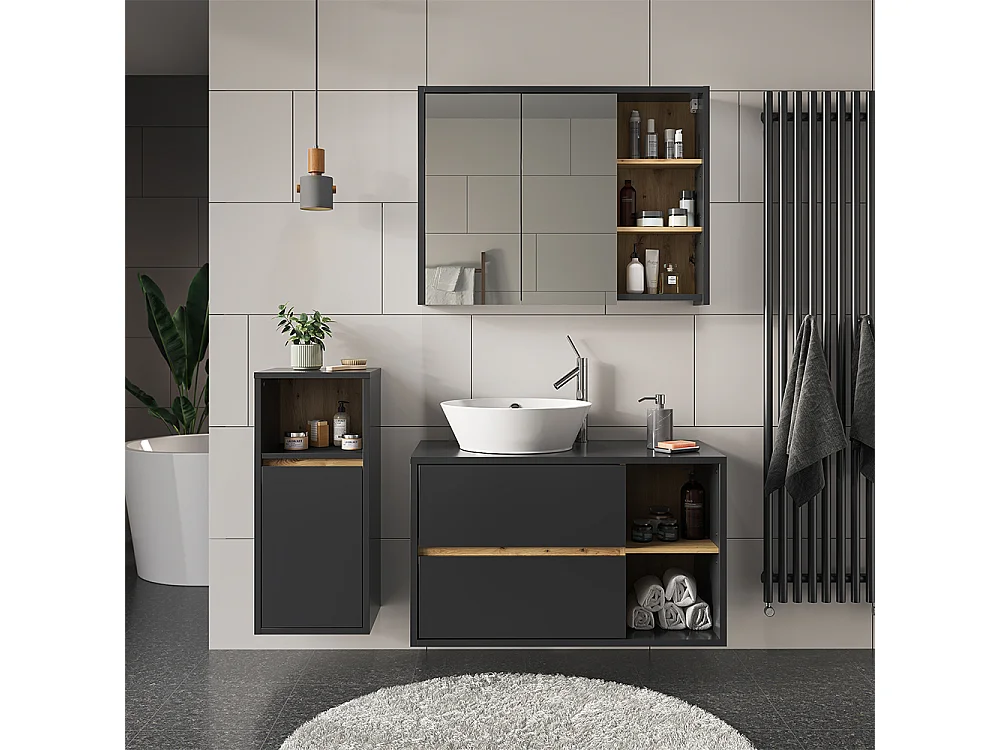 Meubles bain anthracite 60x45x100 viola