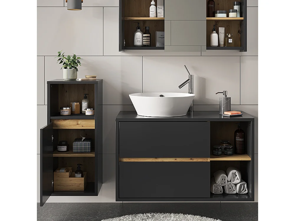 Meubles bain anthracite 60x45x100 viola