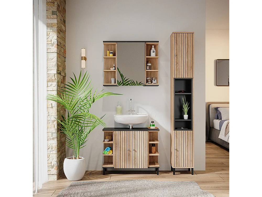 Badmöbel-Set sonoma 79.6x32x64 aquis