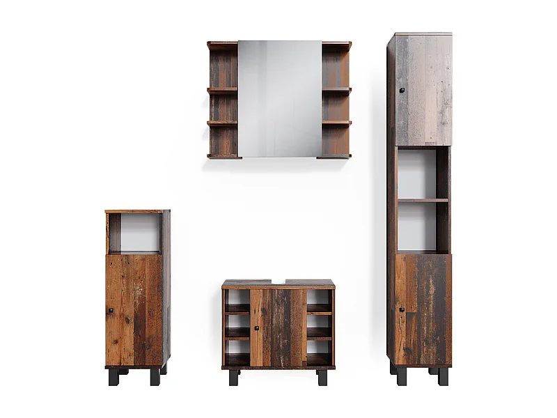 Set mobili bagno rovere rustico 60x32x54 fynn