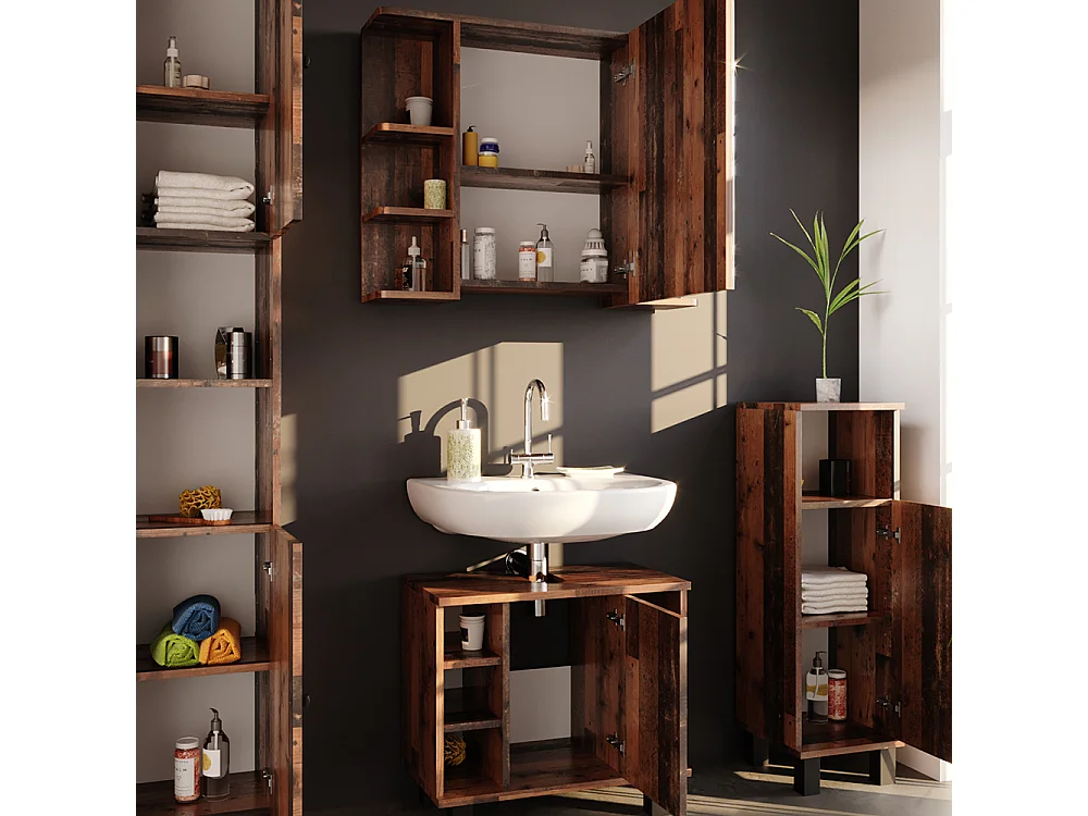 Set mobili bagno rovere rustico 60x32x54 fynn