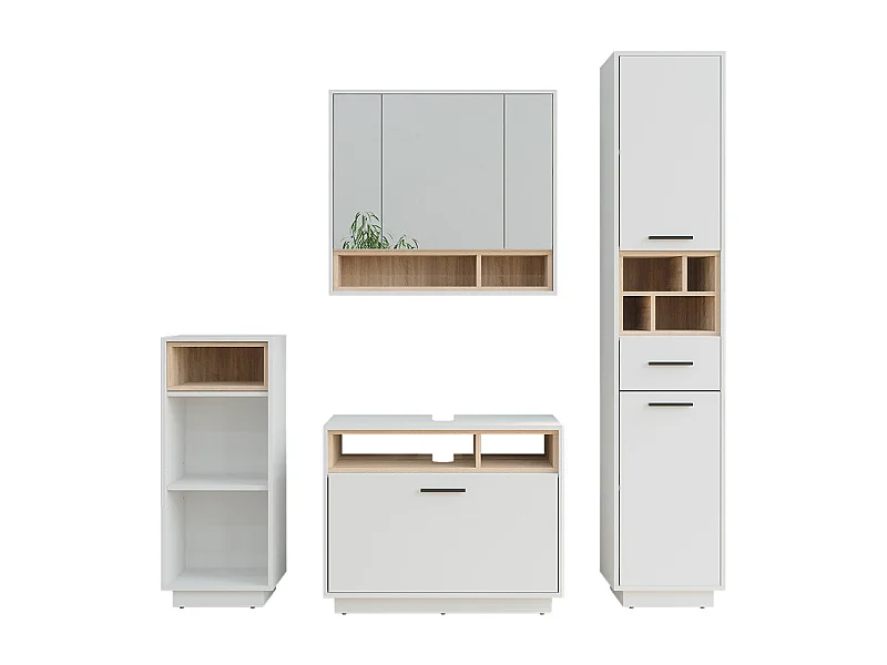 Badmöbel-Set weiß/sonoma 80x35x64 beatrice