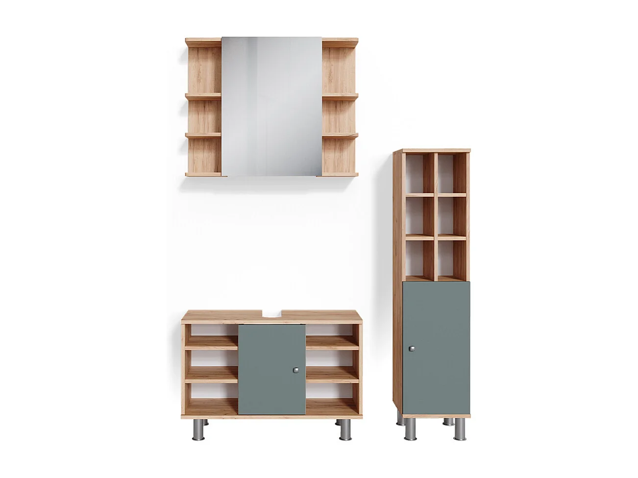 Set mobili bagno verde 60x32x54 fynn