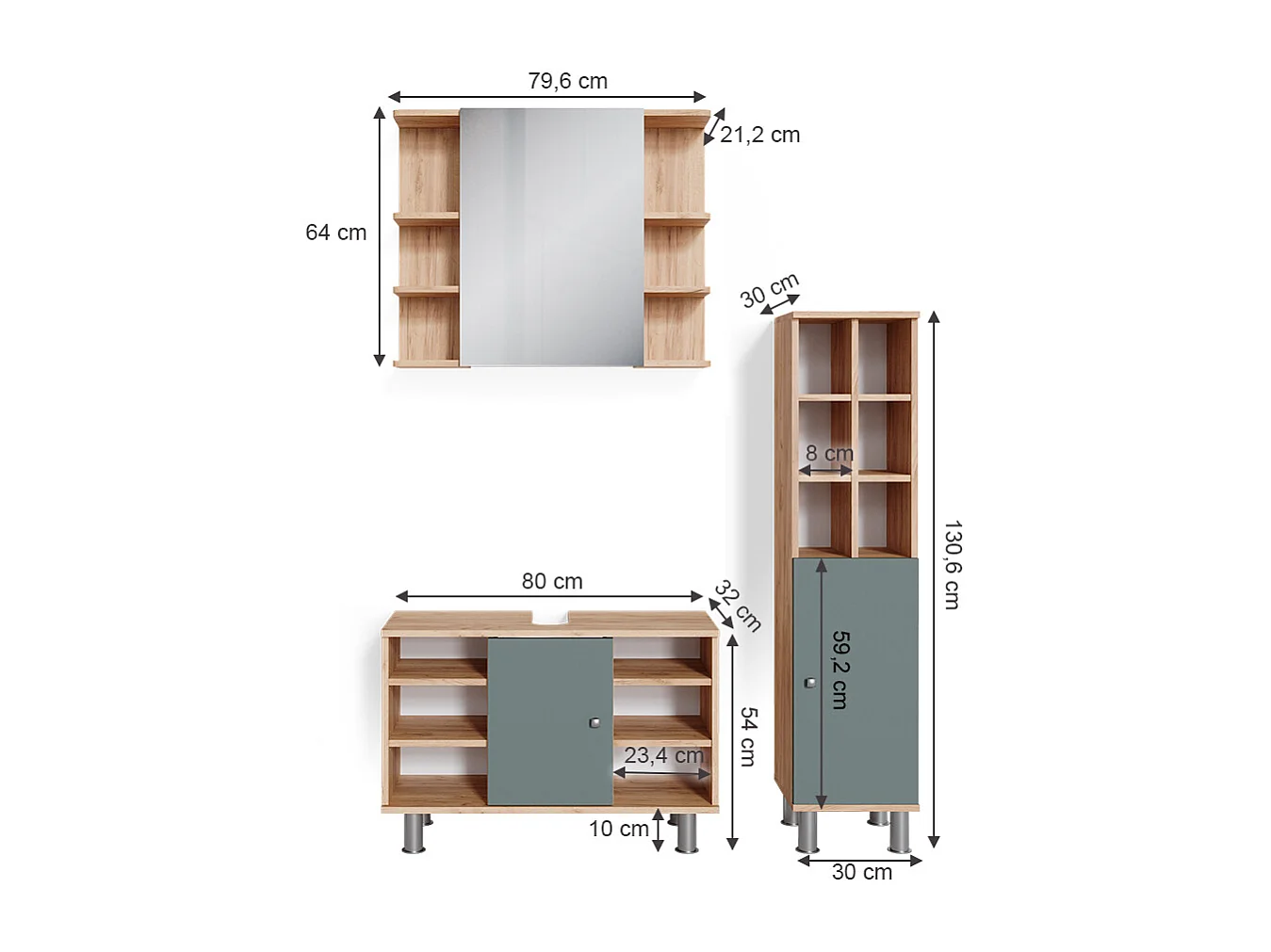 Meubles bain vert 60x32x54 fynn