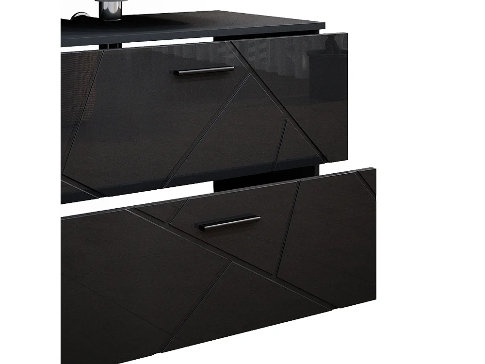 Meubles bain anthracite haute brillance 80x41x58.6 irma