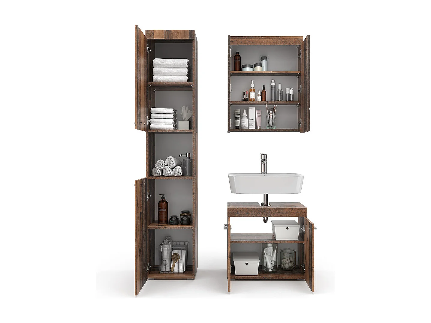 Ensemble de meubles de salle de bains oldstyle 60x34x56 luna