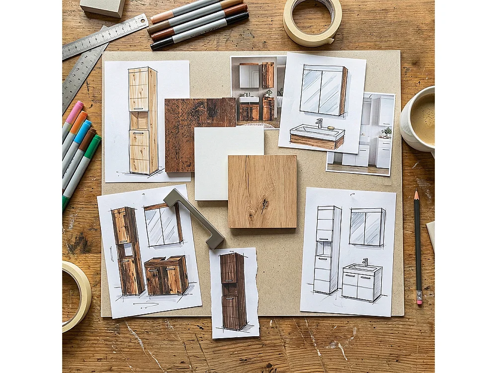 Set di mobili da bagno oldstyle 60x34x56 luna