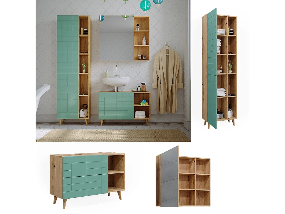 Badmöbel-Set mintgrün 90x32x59 rudi