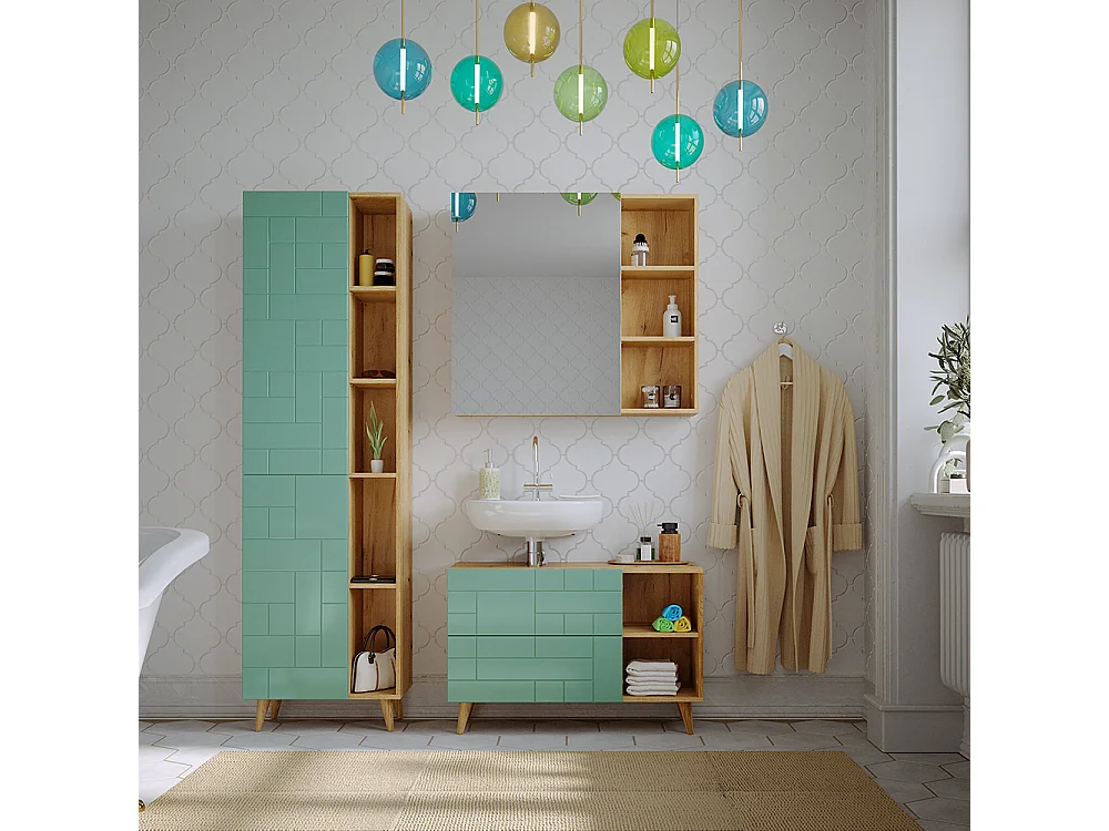 Badmöbel-Set mintgrün 90x32x59 rudi