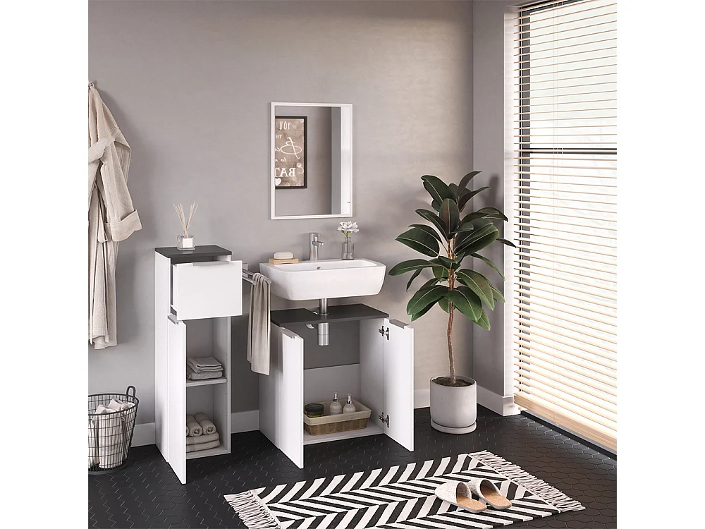 Conjunto de muebles de baño blanco 58x33x60 otis