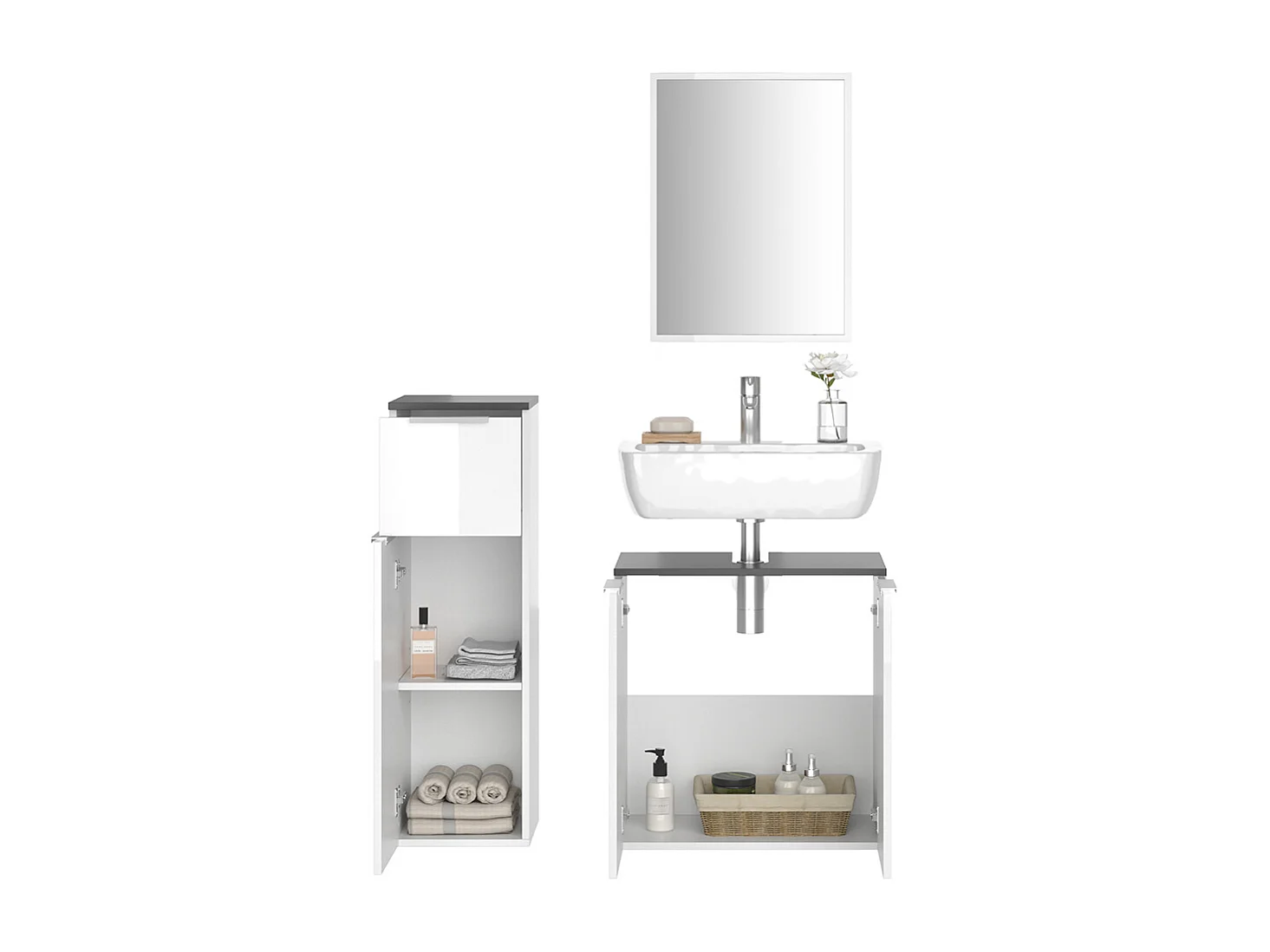 Conjunto de muebles de baño blanco 58x33x60 otis