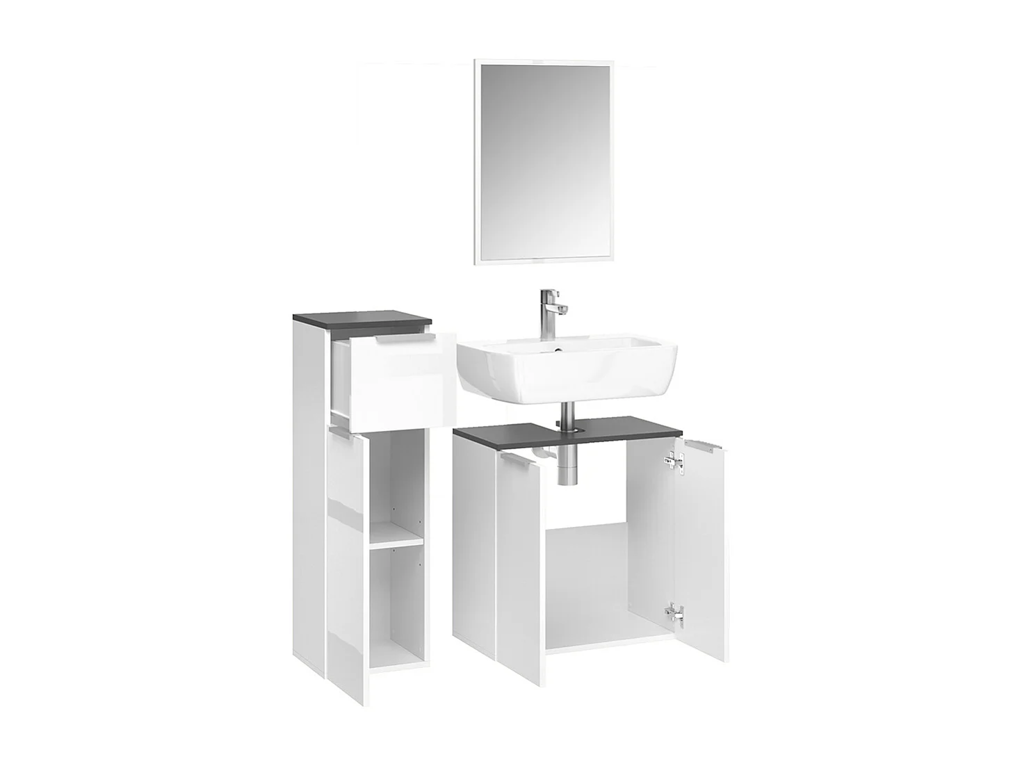 Conjunto de muebles de baño blanco 58x33x60 otis