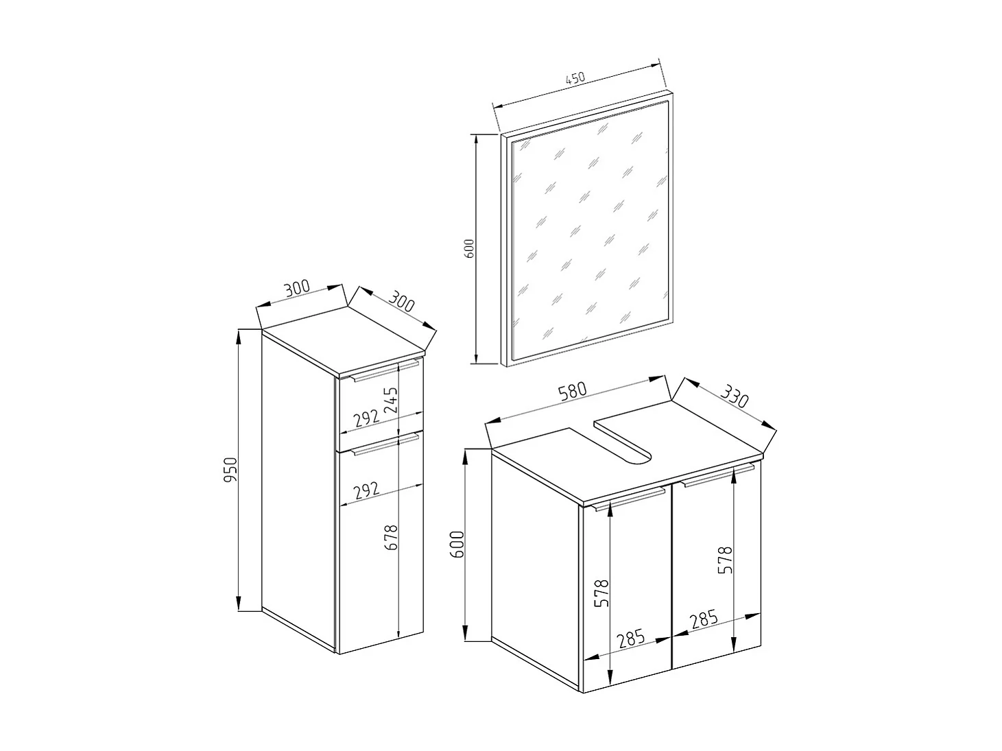 Meubles bain blanc 58x33x60 otis