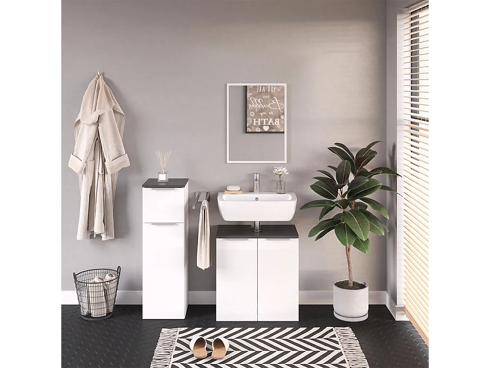 Meubles bain blanc 58x33x60 otis