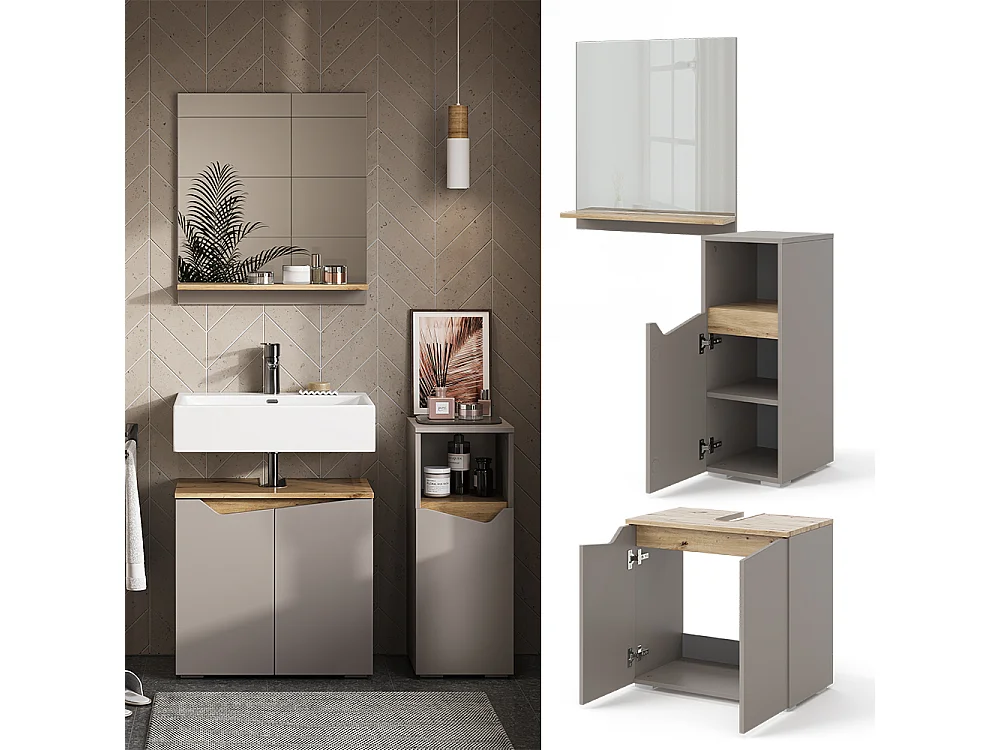 Meubles bain grège 60x35x57 marelle