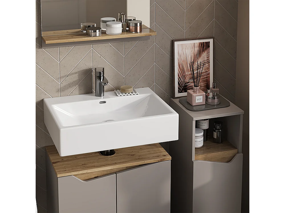 Meubles bain grège 60x35x57 marelle