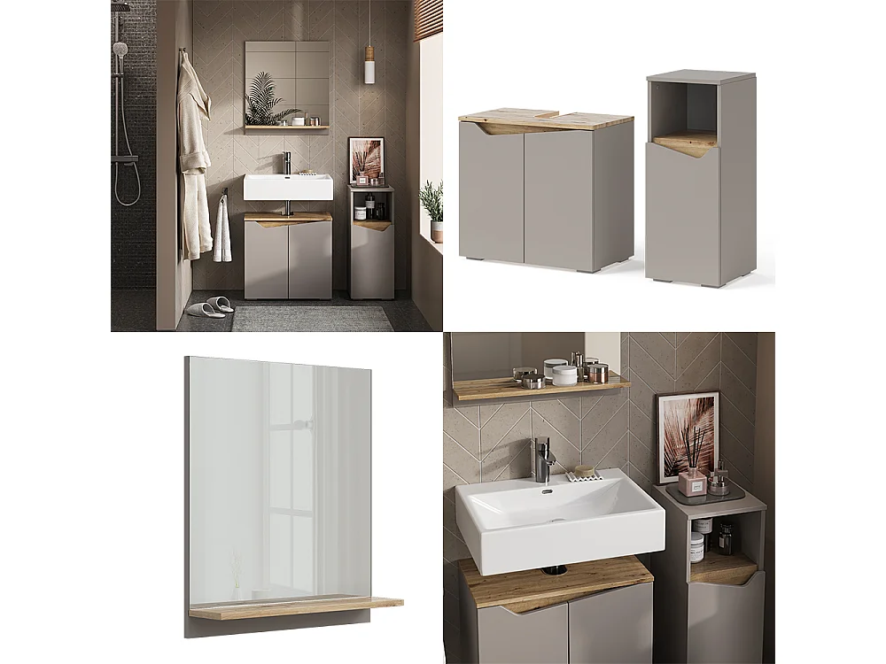 Meubles bain grège 60x35x57 marelle