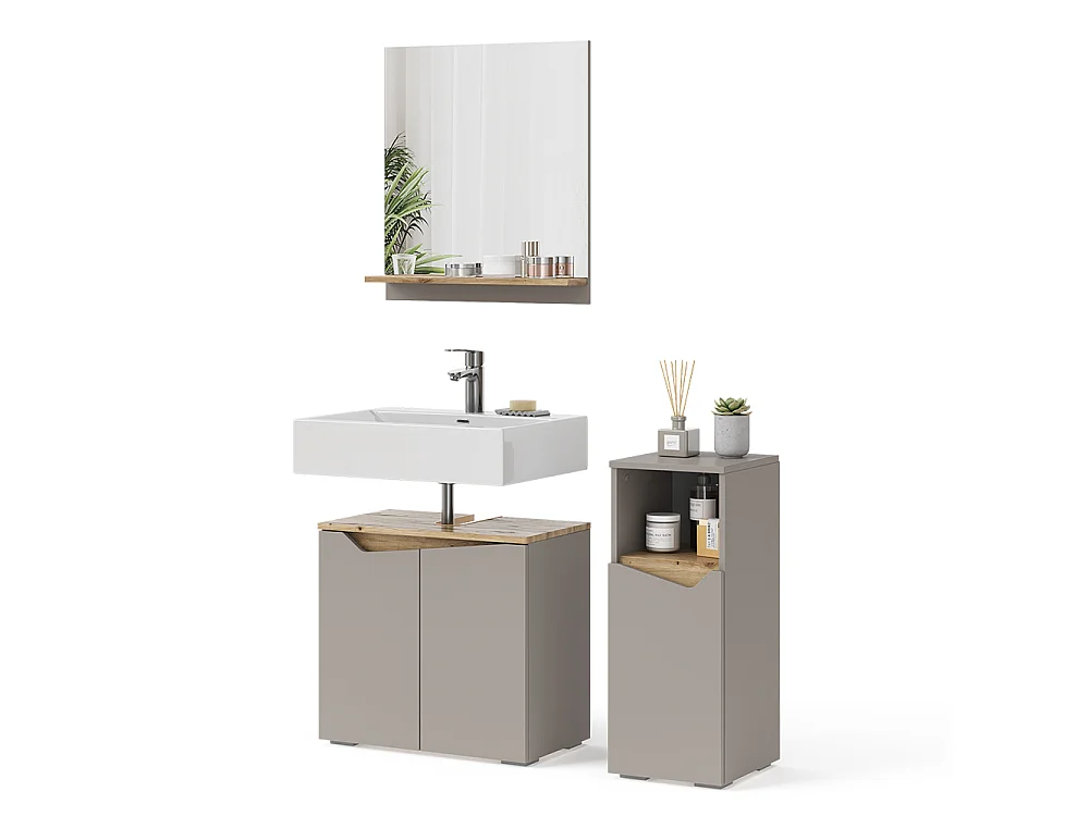 Badmeubelcombinatie grijs 60x35x57 marelle