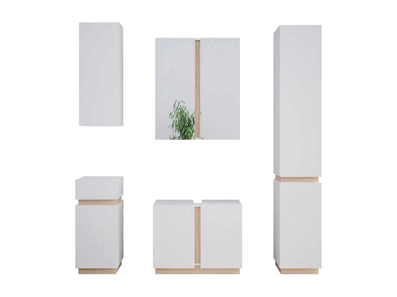 Set di mobili da bagno bianco 70x34x55 gloria