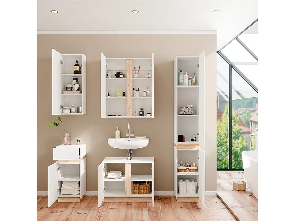 Meubles bain blanc 70x34x55 gloria