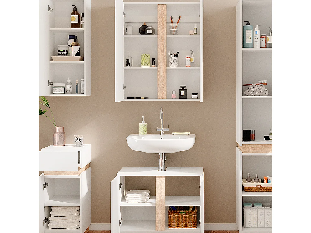 Meubles bain blanc 70x34x55 gloria