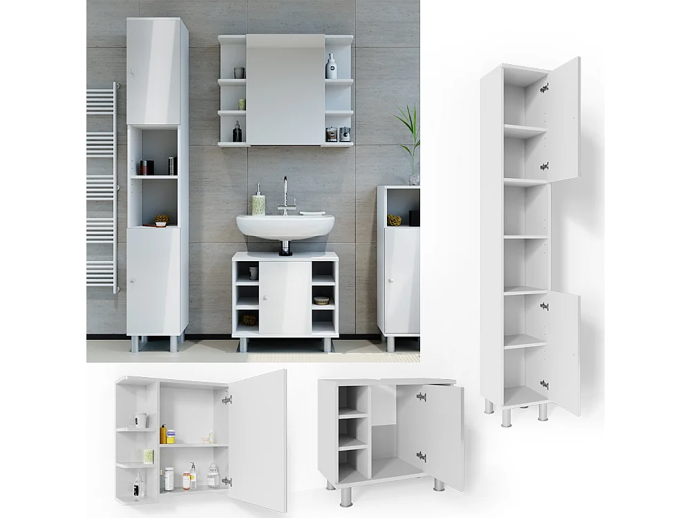 Meubles bain blanc haute brillance 60x32x54 fynn