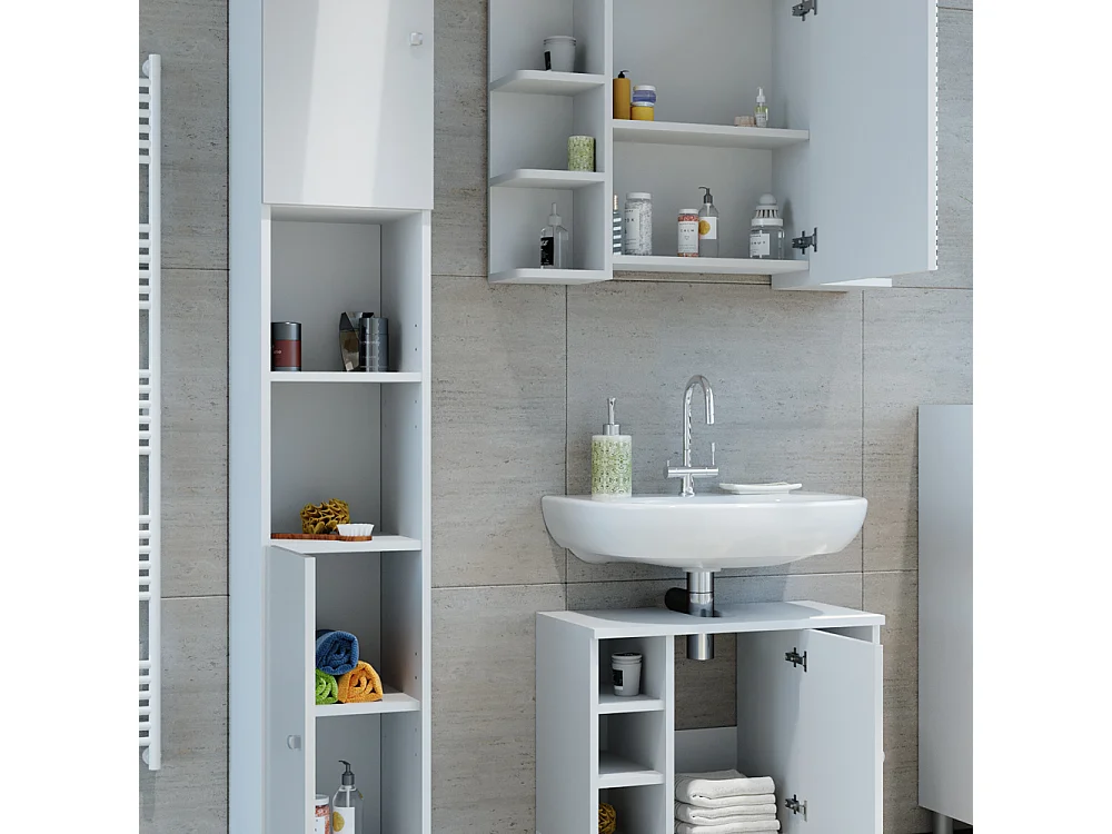 Meubles bain blanc haute brillance 60x32x54 fynn