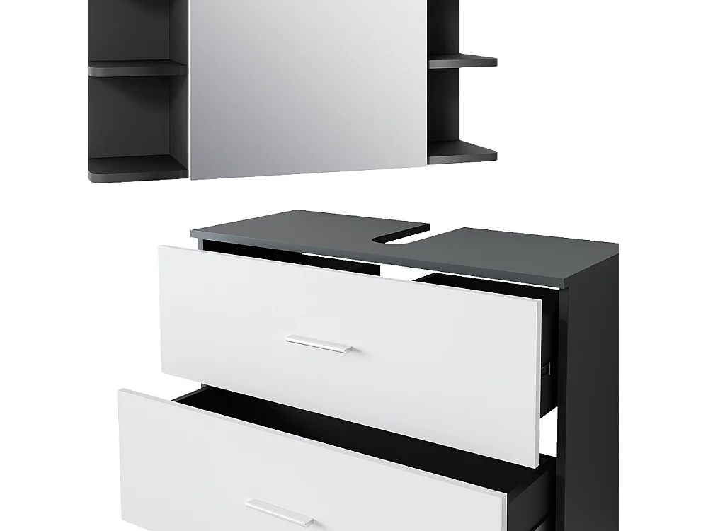 Badmöbel-Set anthrazit/weiß 80.2x33x60.8 ilias