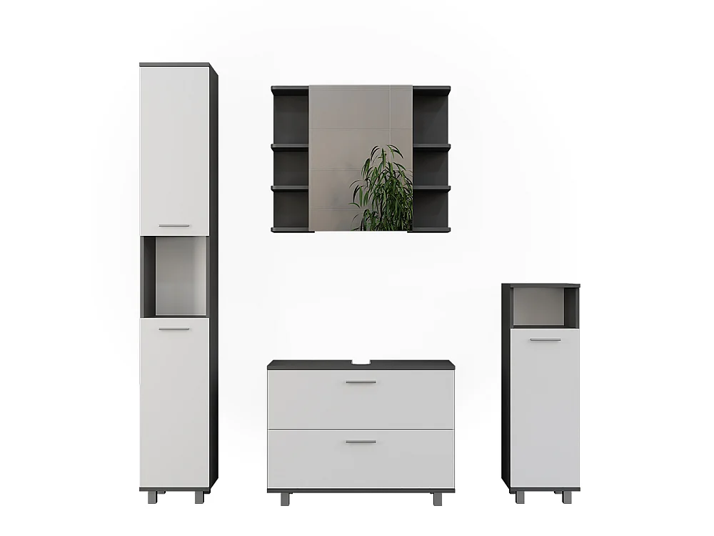 Badmöbel-Set anthrazit/weiß 80.2x33x60.8 ilias