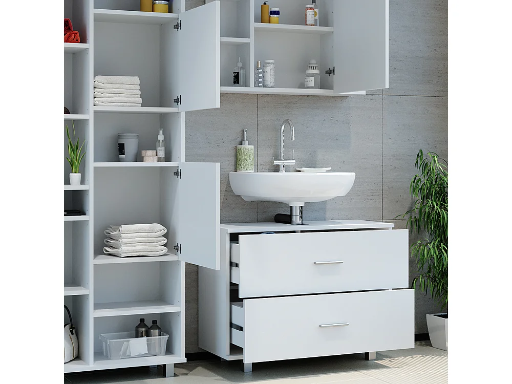 Set mobili bagno bianco 80.2x33x60.8 ilias