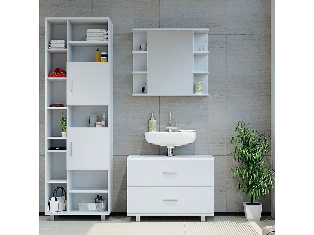 Meubles bain blanc 80.2x33x60.8 ilias