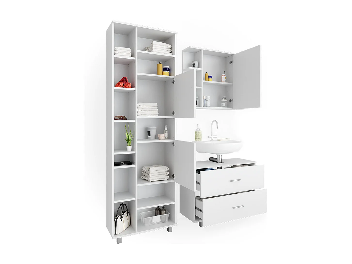 Meubles bain blanc 80.2x33x60.8 ilias