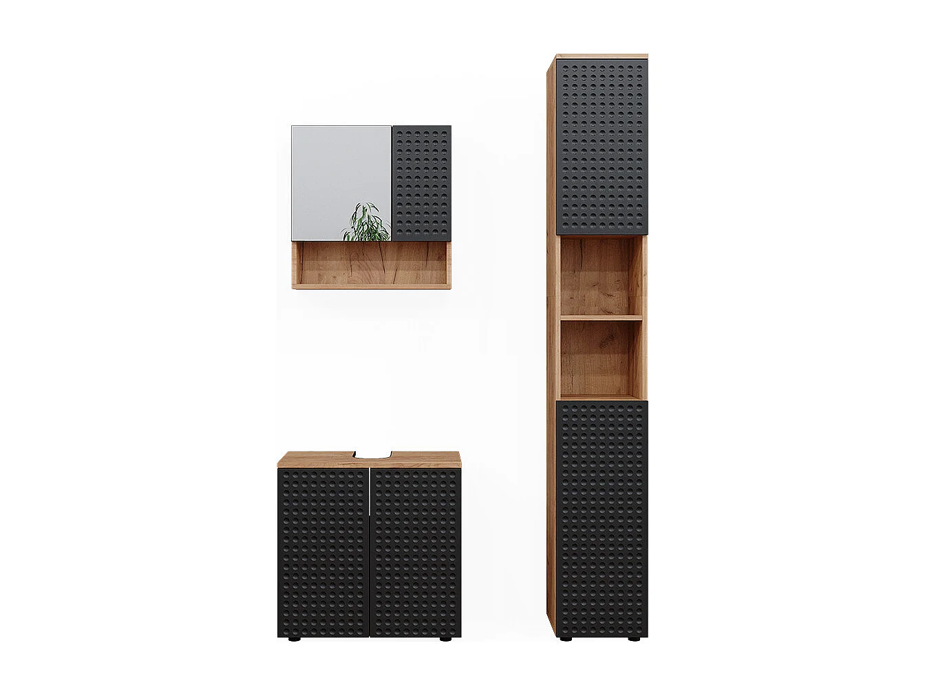 Meubles bain anthracite à pois 80x41x58.6 irma