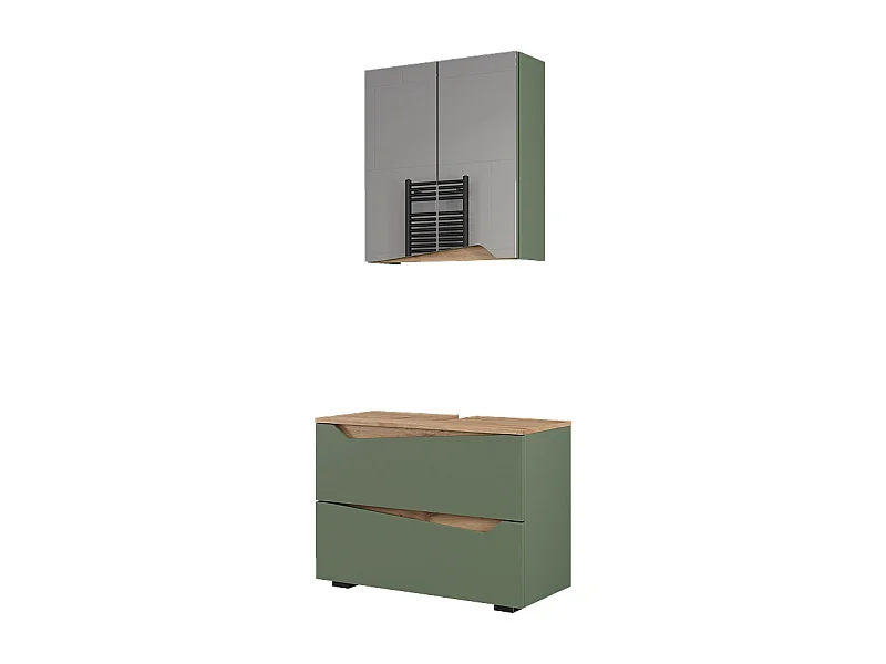 Meubles bain vert/artisan 80x35x57.5 marelle