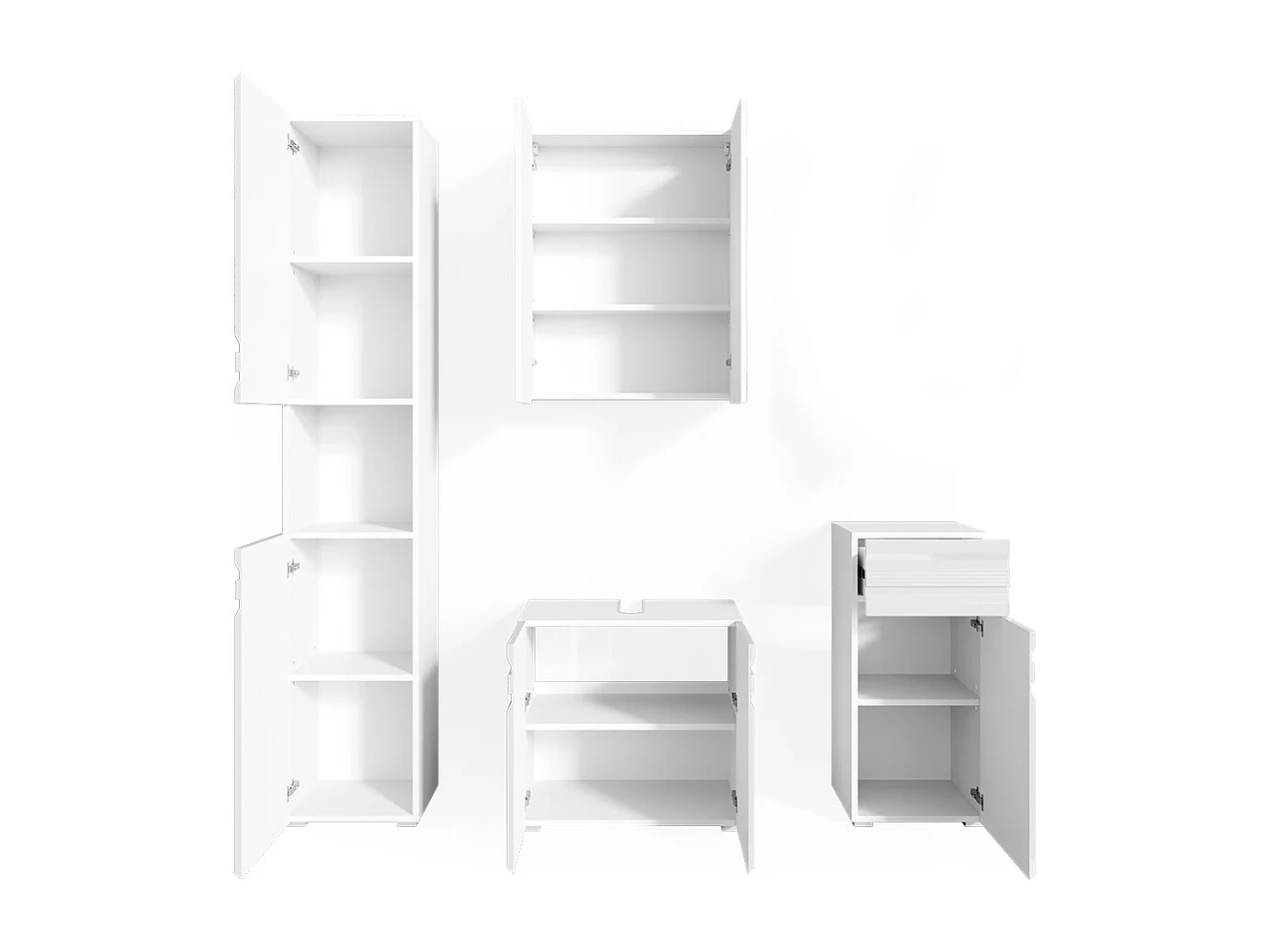 Conjunto de muebles de baño blanco alto brillo 56x34x60 fredd