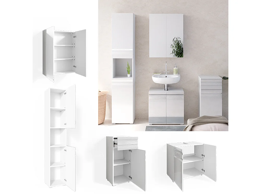 Meubles bain blanc haute brillance 56x34x60 fredd