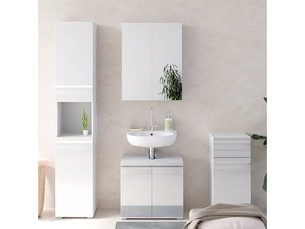 Meubles bain blanc haute brillance 56x34x60 fredd