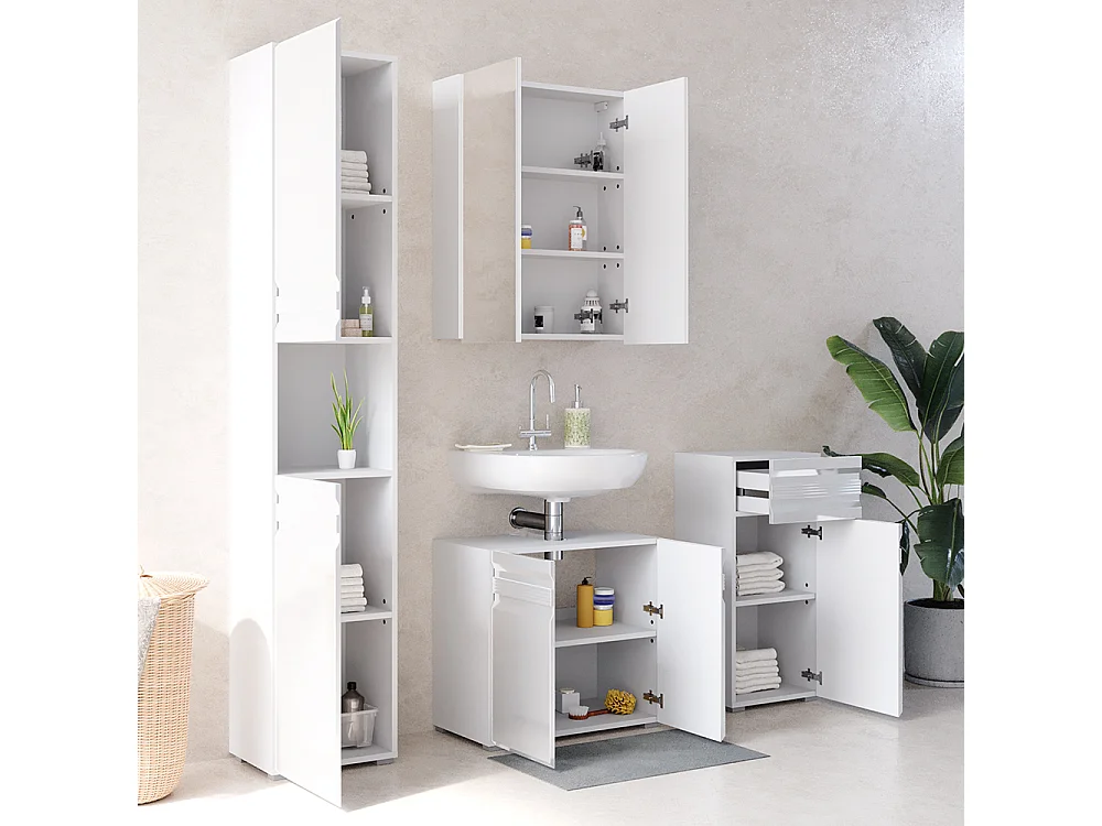 Meubles bain blanc haute brillance 56x34x60 fredd
