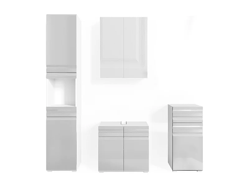 Badmöbel-Set weiß hochglanz 56x34x60 fredd