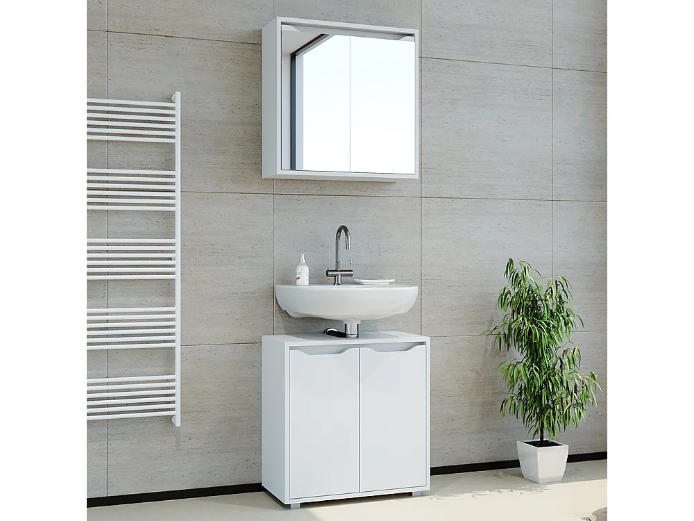 Set mobili bagno bianco 60x30x62 ruben