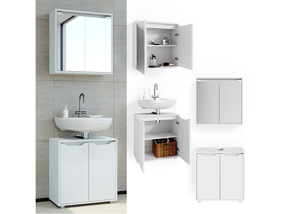 Meubles bain blanc 60x30x62 ruben