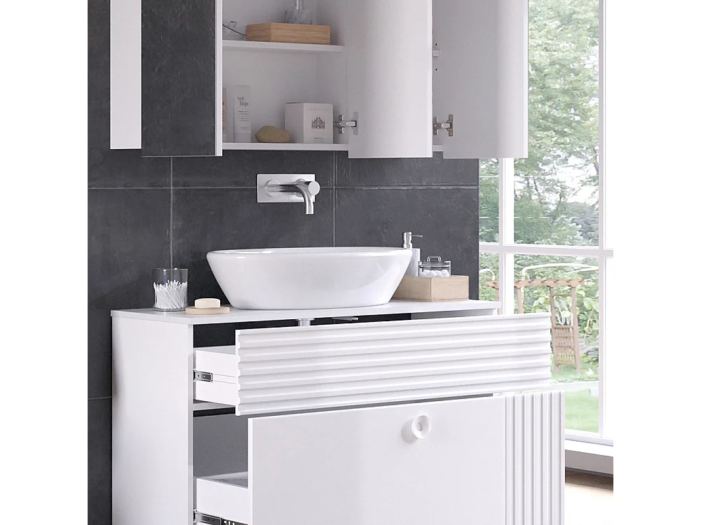 Badmöbel-Set weiß 100x37x72 sola