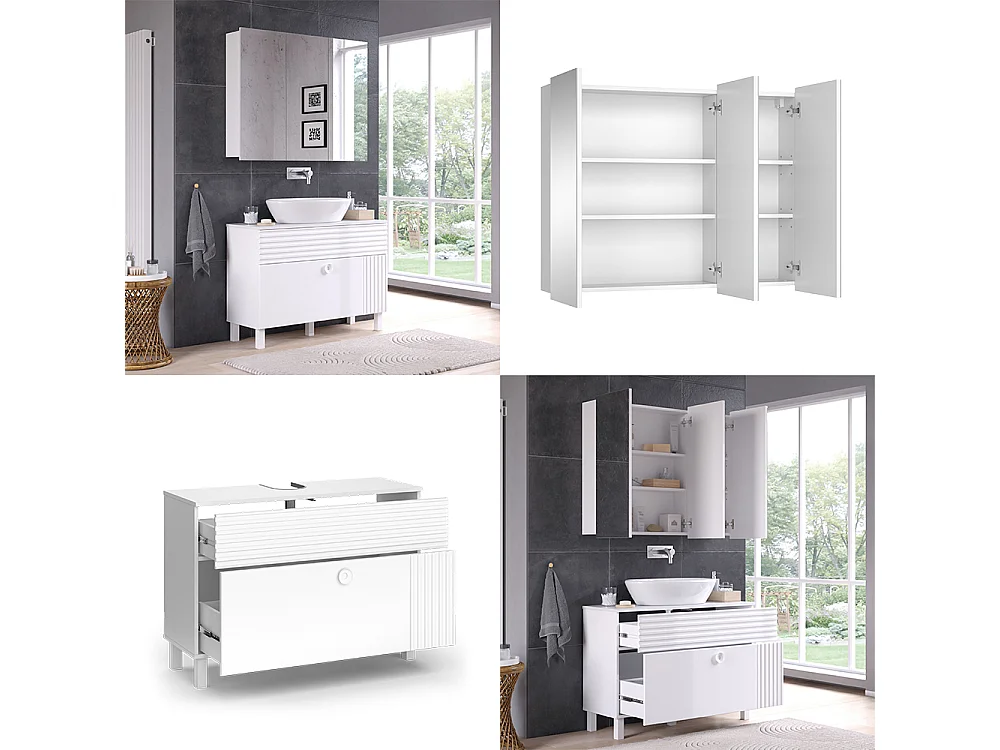 Badmöbel-Set weiß 100x37x72 sola