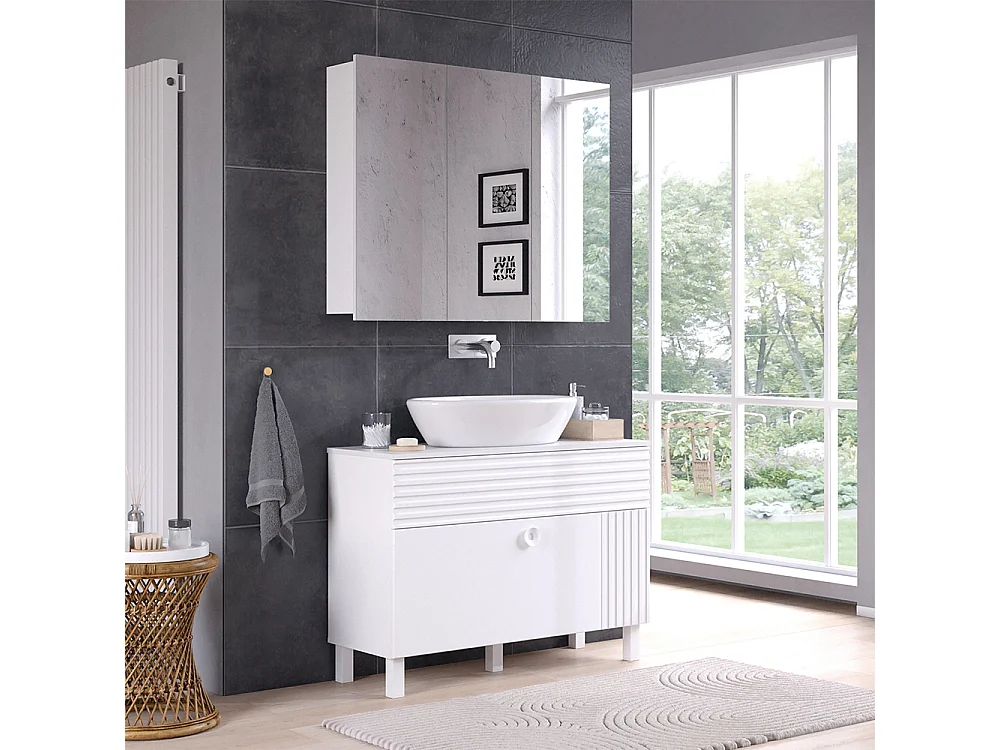 Meubles bain blanc 100x37x72 sola